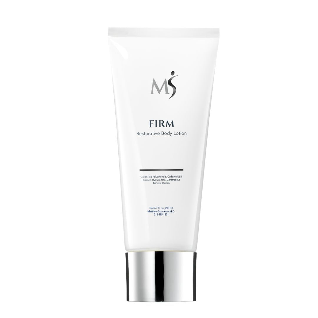 FIRM Body Lotion from MSMDSkinTherapy is designed to smooth and tighten the skin. It can reduce the appearance of cellulite and stretch marks and is commonly used after surgery to help tighten the skin and improve recovery