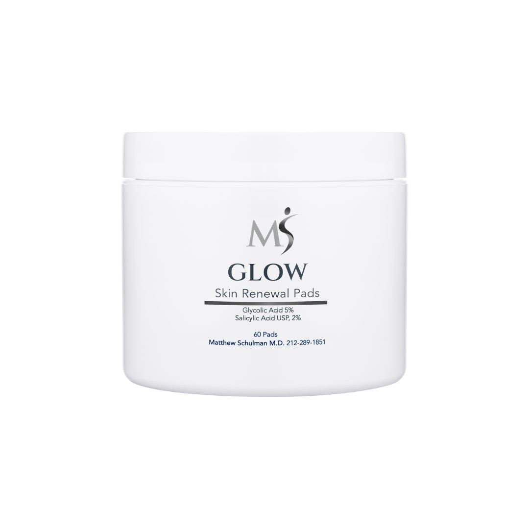 GLOW medicated daily pads from MSMDSkinTherapy contains glycolic acid and salicylic acid to treat acne skin and get rid of pimples.