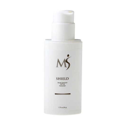 SHIELD Facial Sunscreen from MSMDSkinTherapy combines chemical-free sun protection with anti-oxidants and deep moisturizers. 