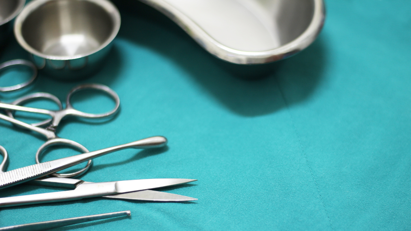 surgical instruments in operating room