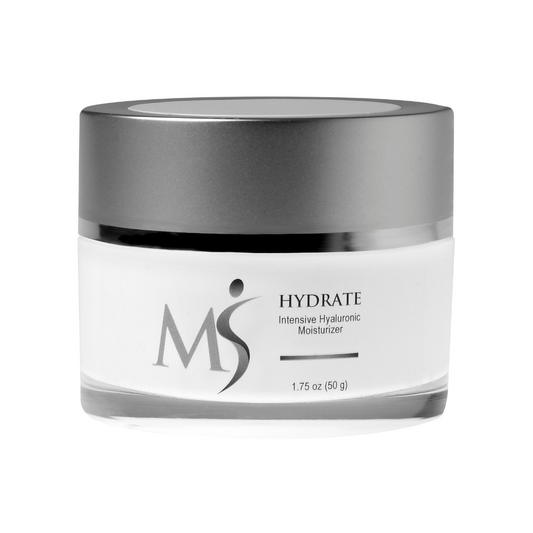 HYDRATE Deep Moisturizer from MSMDSkinTherapy provides deep moisture to the skin while also repairing the skin's barrier so the moisture is locked inside and does not escape.